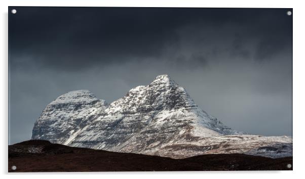 Suilven in Winter Acrylic by George Robertson