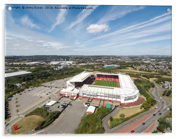 Aerial View of the BET365 Stadium, Stoke on Trent Acrylic by Jonny Essex