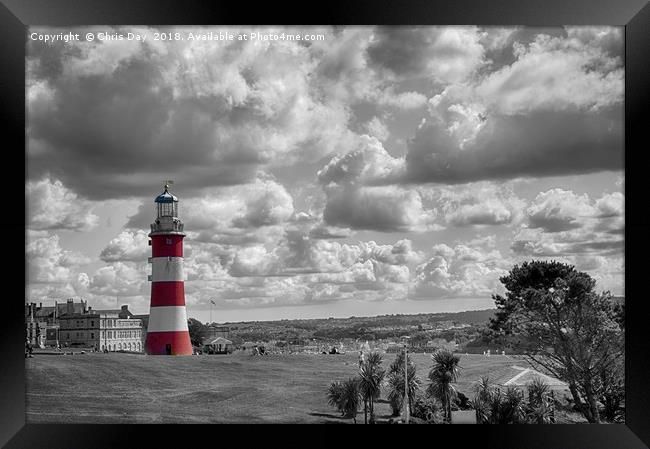 Plymouth Hoe and Smeatons Tower  Framed Print by Chris Day