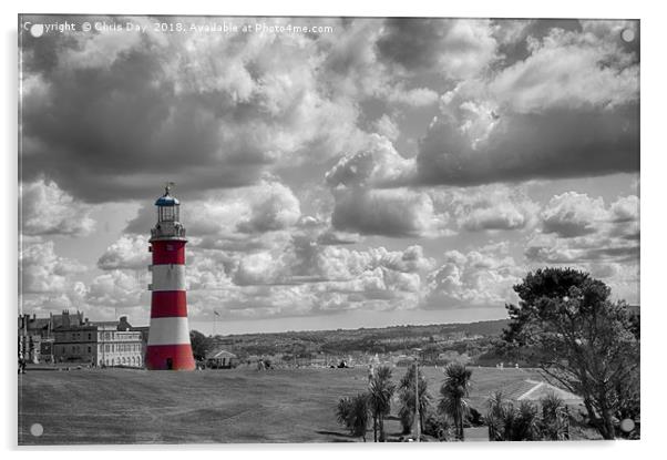 Plymouth Hoe and Smeatons Tower  Acrylic by Chris Day