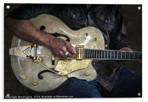 Guitar Man Acrylic by Ian Lewis