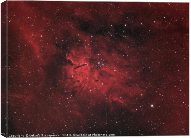 Emission nebula Sh2-86 and star open cluster NGC 6 Canvas Print by Łukasz Szczepański