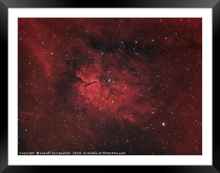 Emission nebula Sh2-86 and star open cluster NGC 6 Framed Mounted Print by Łukasz Szczepański