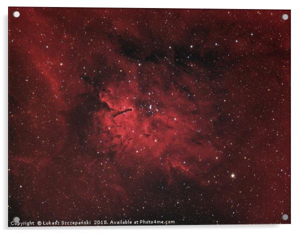 Emission nebula Sh2-86 and star open cluster NGC 6 Acrylic by Łukasz Szczepański