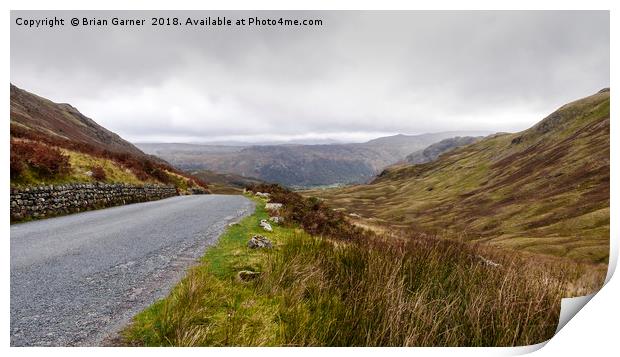 View from the Honister Pass Print by Brian Garner
