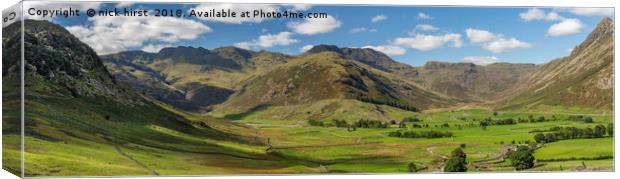 Great Langdale Valley Canvas Print by nick hirst