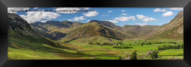 Great Langdale Valley Framed Print by nick hirst