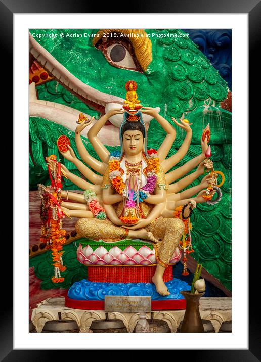 Buddhist Goddess Framed Mounted Print by Adrian Evans