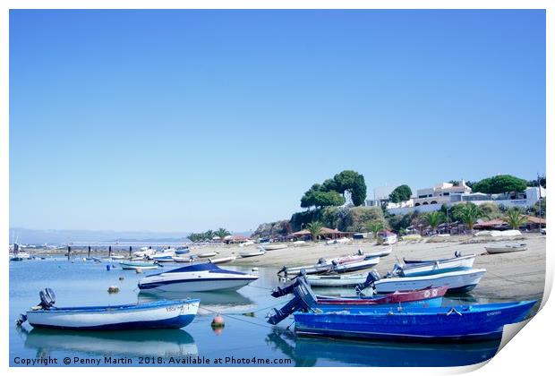 Fishing Boats in Alvor, Portugal Print by Penny Martin