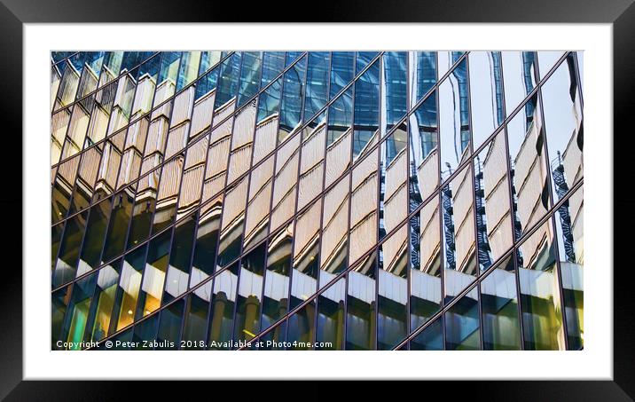 City Abstraction Framed Mounted Print by Peter Zabulis