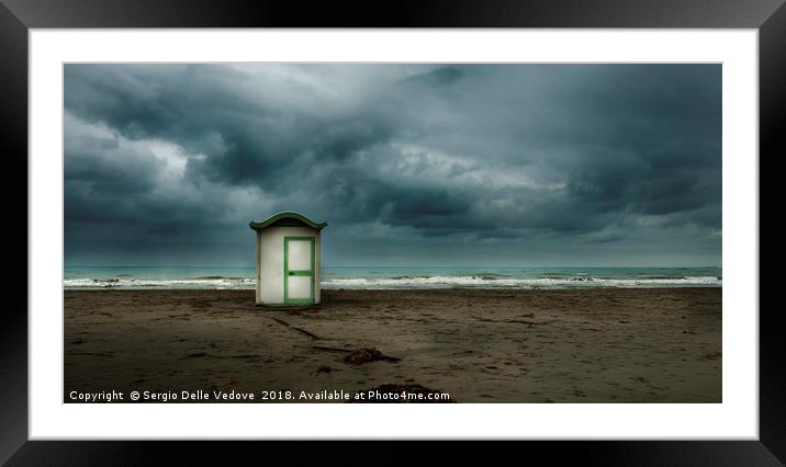 A thunderstorm on the beach Framed Mounted Print by Sergio Delle Vedove
