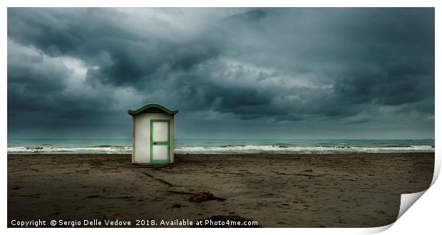 A thunderstorm on the beach Print by Sergio Delle Vedove
