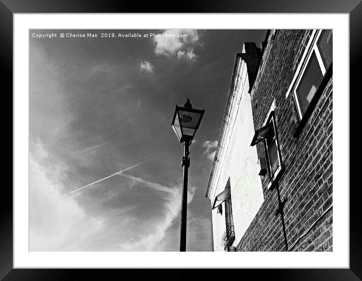 Black and white street light framed photo print Framed Mounted Print by Cherise Man
