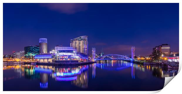 Media City Blue Hour Print by Steven Purcell