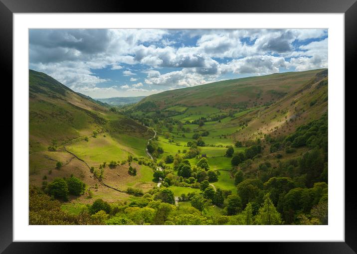 View down valley from top of Pistyll Rhaeadr Framed Mounted Print by Steve Heap