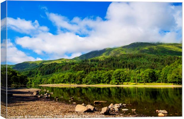 Reflections on Loch Lubnaig Canvas Print by Rosaline Napier