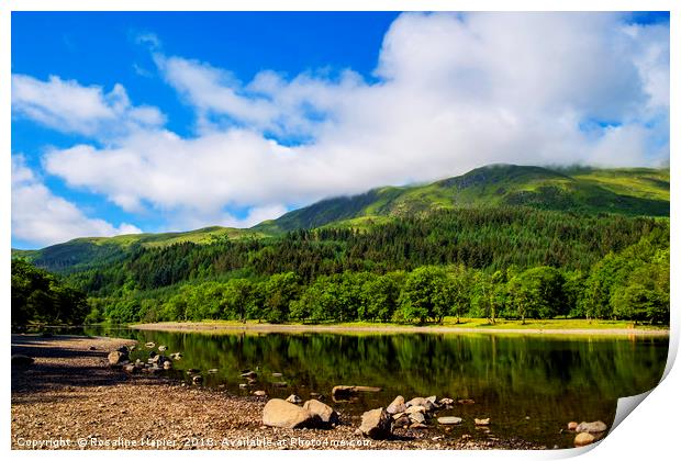 Reflections on Loch Lubnaig Print by Rosaline Napier