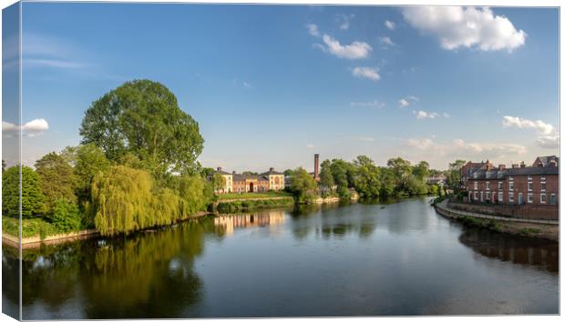 View over the River Severn from English Bridge in  Canvas Print by Steve Heap