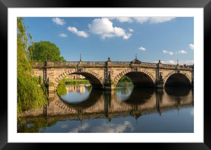 View over the River Severn of English Bridge in Sh Framed Mounted Print by Steve Heap