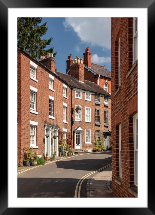 Pretty Georgian street and homes in Shrewsbury Framed Mounted Print by Steve Heap