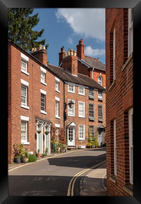 Pretty Georgian street and homes in Shrewsbury Framed Print by Steve Heap