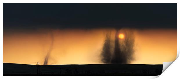 Landspout sunset, Colorado Print by John Finney