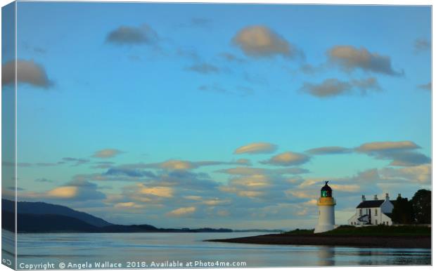 Lighthouse at Ardgour Loch Linnhe Scotland Canvas Print by Angela Wallace
