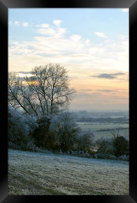 A Frosty Morning in the Chilterns Framed Print by graham young
