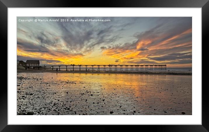Saltburn Autumn Sunset Framed Mounted Print by Martyn Arnold