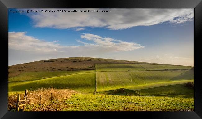 Rolling hills of Dorset Framed Print by Stuart C Clarke