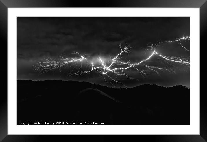 Bolt from the Black Framed Mounted Print by John Ealing