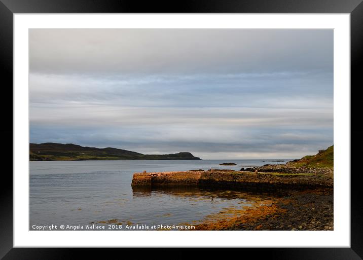 The Pier Calgary Bay Mull Framed Mounted Print by Angela Wallace