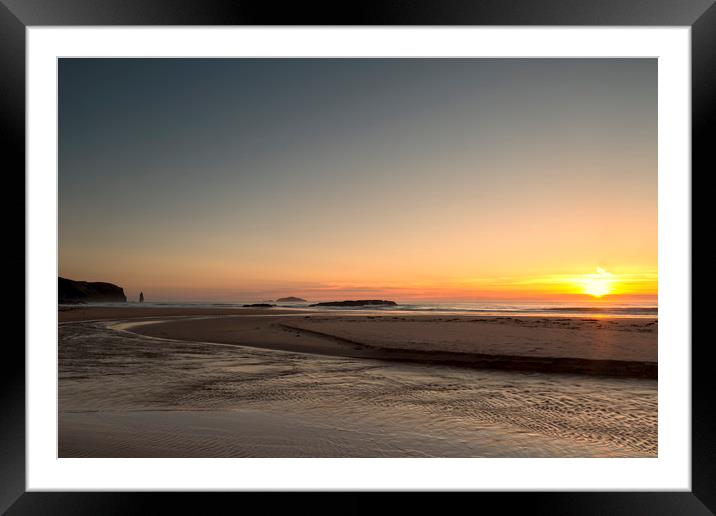 Sandwood Bay Sunset Framed Mounted Print by Derek Beattie
