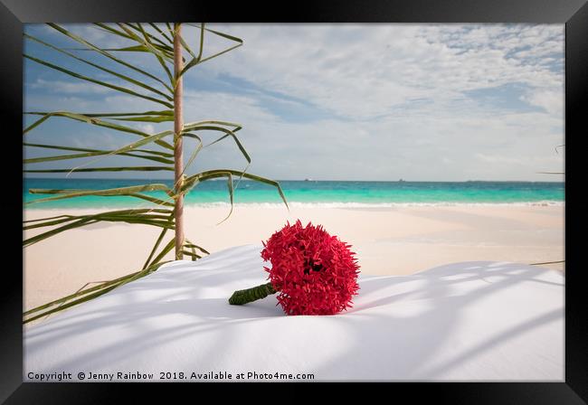 Wedding Bouquet. Maldivian Resort Framed Print by Jenny Rainbow