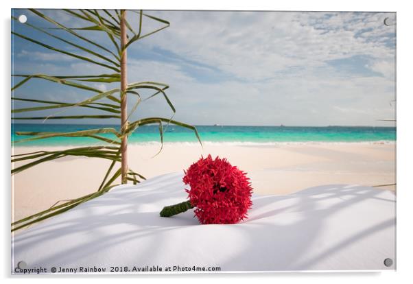 Wedding Bouquet. Maldivian Resort Acrylic by Jenny Rainbow
