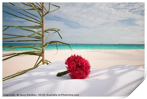 Wedding Bouquet. Maldivian Resort Print by Jenny Rainbow
