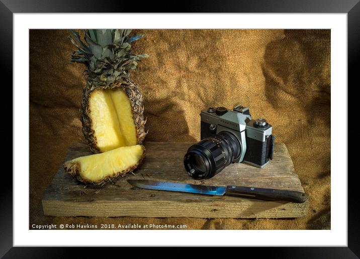 Praktica and Pineapple  Framed Mounted Print by Rob Hawkins