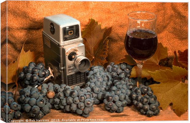 Bell and Howell with Black Grapes Canvas Print by Rob Hawkins