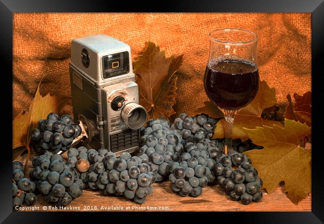 Bell and Howell with Black Grapes Framed Print by Rob Hawkins