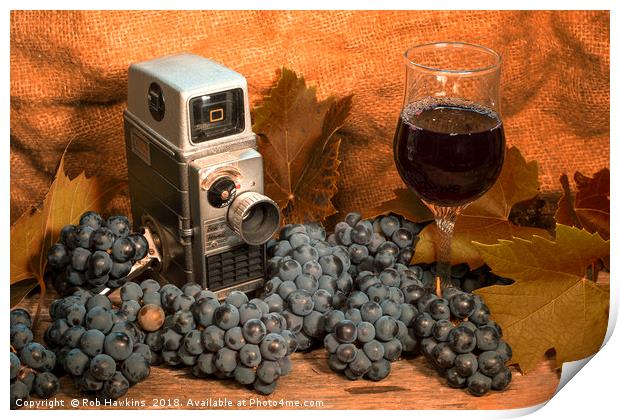 Bell and Howell with Black Grapes Print by Rob Hawkins