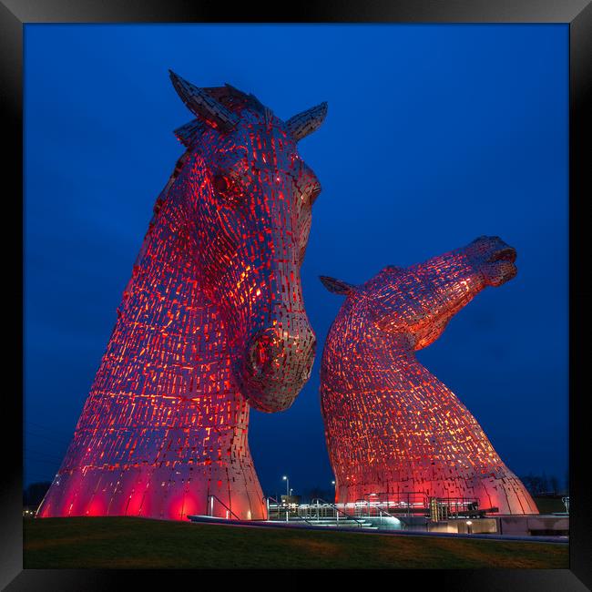 The Kelpies in Helix Park Falkirk Framed Print by George Robertson