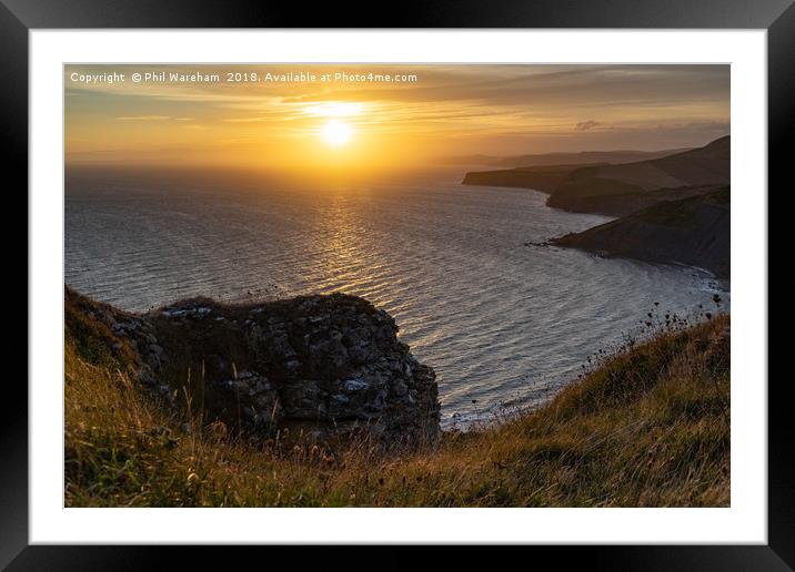 Sunset on the Jurassic Coast Framed Mounted Print by Phil Wareham