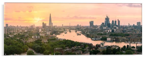 London Skyline at Sunset. Acrylic by Daniel Farrington