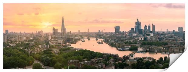 London Skyline at Sunset. Print by Daniel Farrington