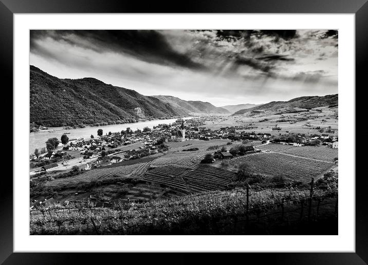  View to Weissenkirchen, Wachau valley, Lower Aust Framed Mounted Print by Sergey Fedoskin