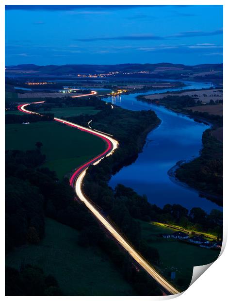 View from Kinnoul Hill, Perth. Print by Tommy Dickson