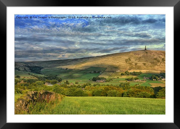 Stoodley Pike Todmorden Framed Mounted Print by Derrick Fox Lomax