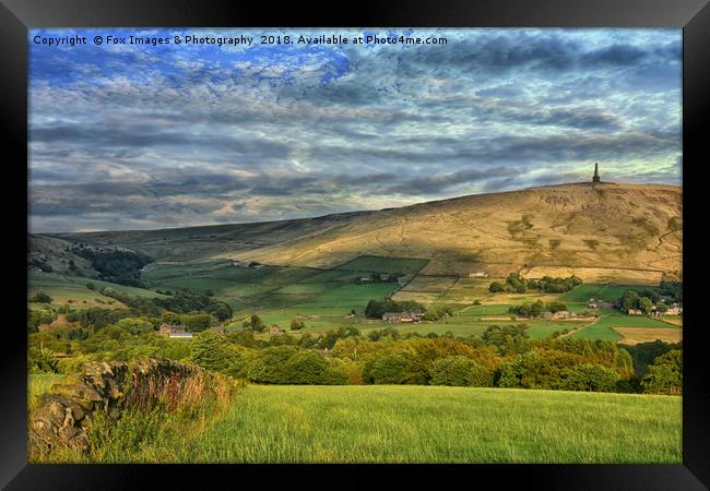 Stoodley Pike Todmorden Framed Print by Derrick Fox Lomax