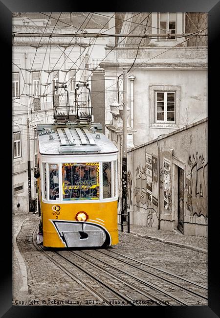 The Gloria Elevator, Lisbon. Framed Print by Robert Murray