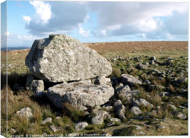 King Arthur's Stone, Cefn Bryn, Gower, Swansea Canvas Print by Damien Rosser